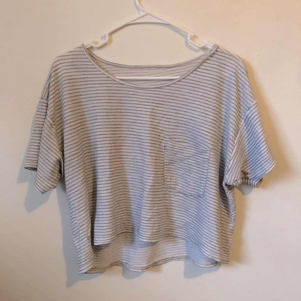 Cropped stripe tee